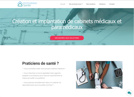 Site internet d'Immobilier Santé